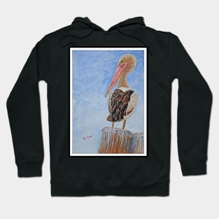 Pelican at the Wharf - Watercolour Hoodie